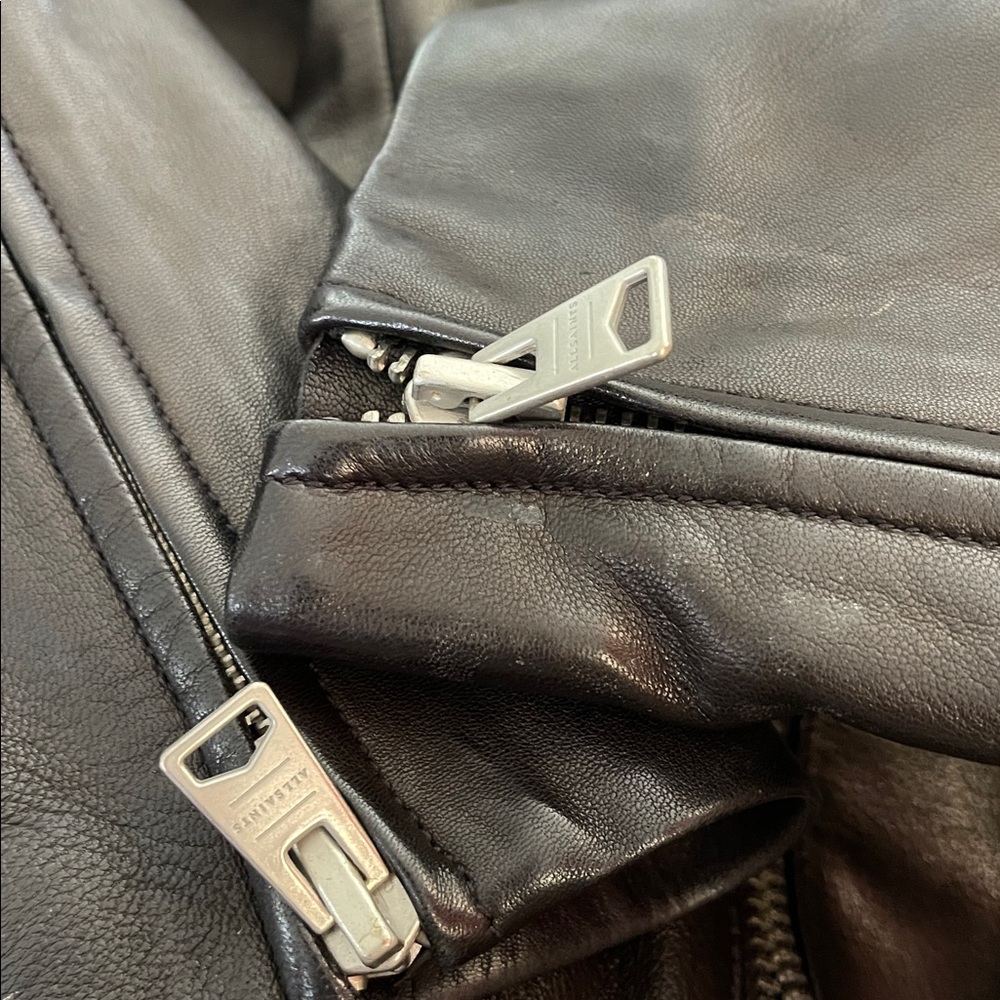 Black Leather Jacket ALL SAINTS - Picture 6 of 6